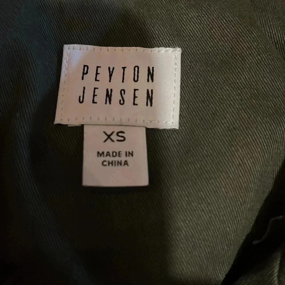 Peyton Jensen XS military olive green jacket with animal print detail on sleeve - Picture 8 of 9